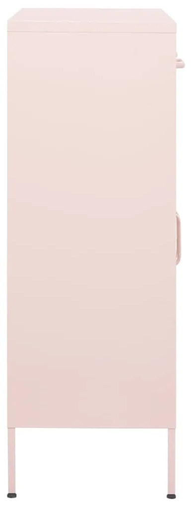 Armadietto rosa 80x35x101,5 cm in acciaio