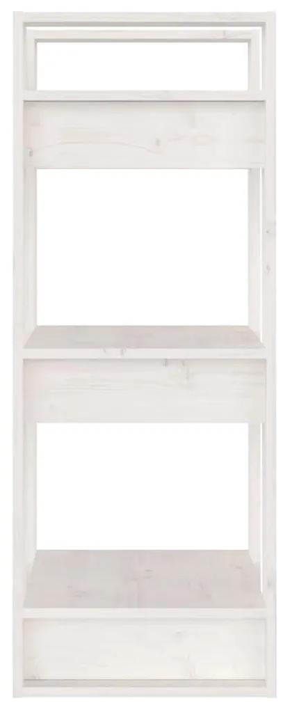 Libreria/divisorio bianco 41x35x91 cm in legno massello di pino