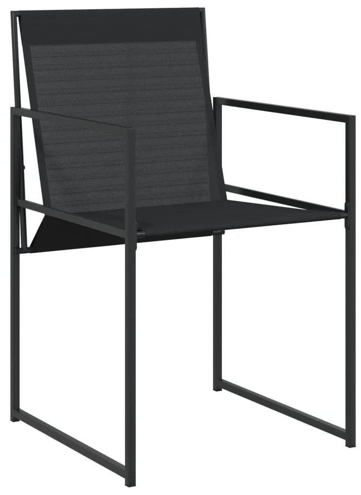 Set da pranzo da giardino 5 pz nero in textilene