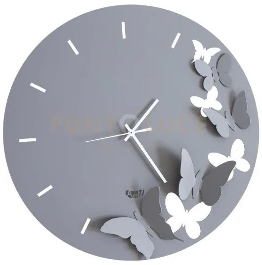 Orologio da parete minimal con farfalle butterfly spring fango in f...