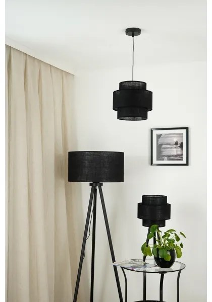 Brilagi - Lampadario a sospensione con filo SPACE YUTE 1xE27/15W/230V diametro 25 cm nero