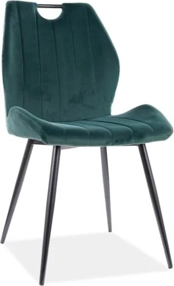 Sedia Arco in velluto verde/nero - L52 x H44 x H92 cm