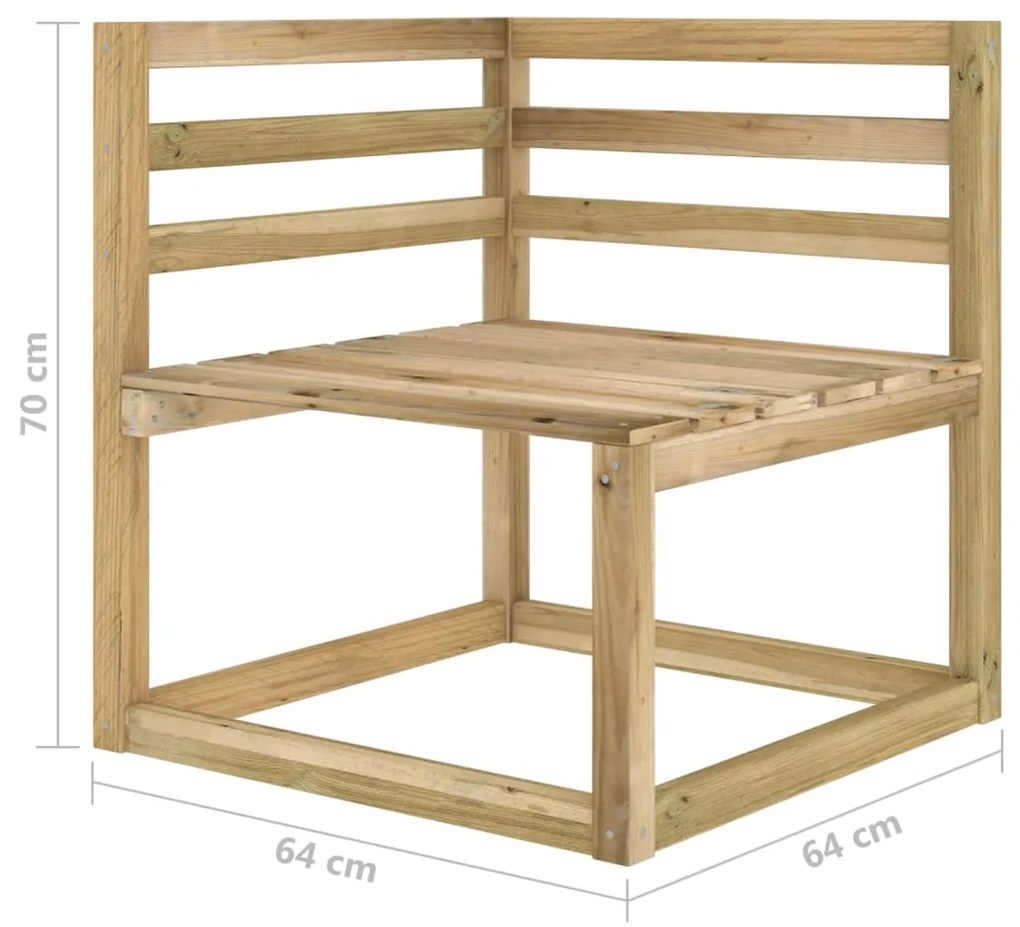 Set Divani da Giardino 10 pz in Legno di Pino Impregnato Verde