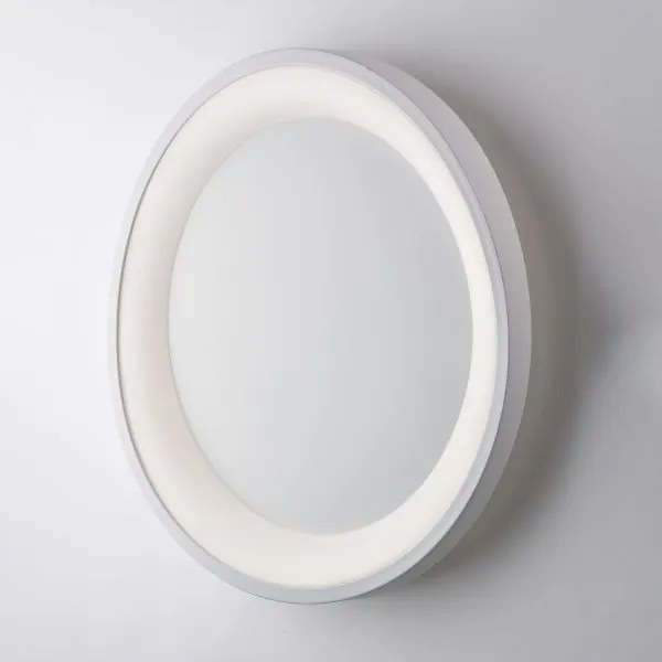 Plafoniera circolare in metallo e alluminio laccato bianco con led ...