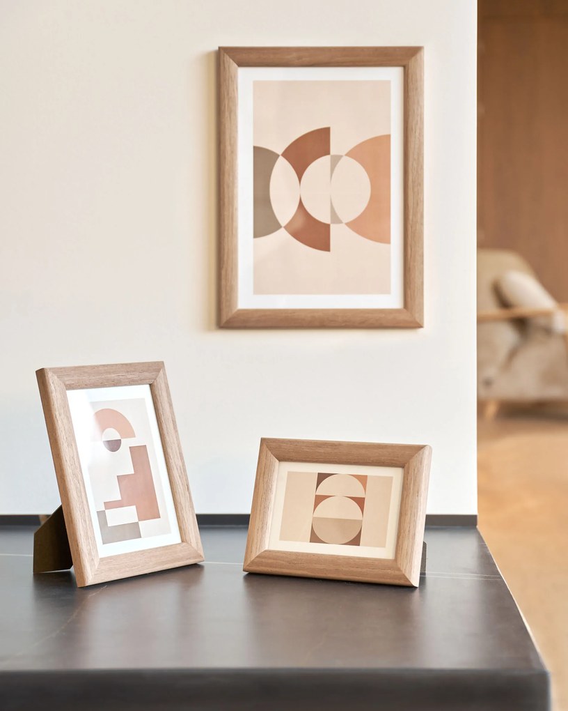 Kave Home - Cornice per foto Nazira piccola in legno finitura scura 14 x 18 cm