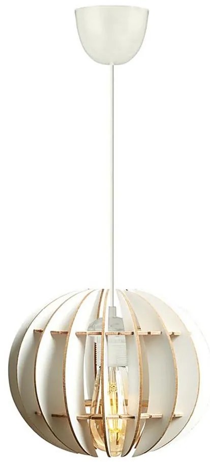 Lampadario a sospensione con filo 1xE27/60W/230V bianco diametro 20 cm