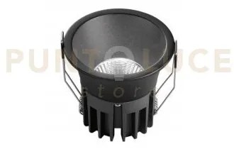 Incasso led quark nero tondo cob 12w 1300lm cct 3000k / 4000k / 650...