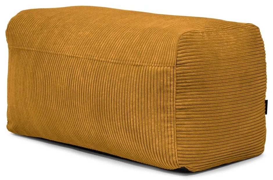 Puof a sacco color senape con rivestimento in velluto a coste Plus 100 Lounge – SLOWDOWN