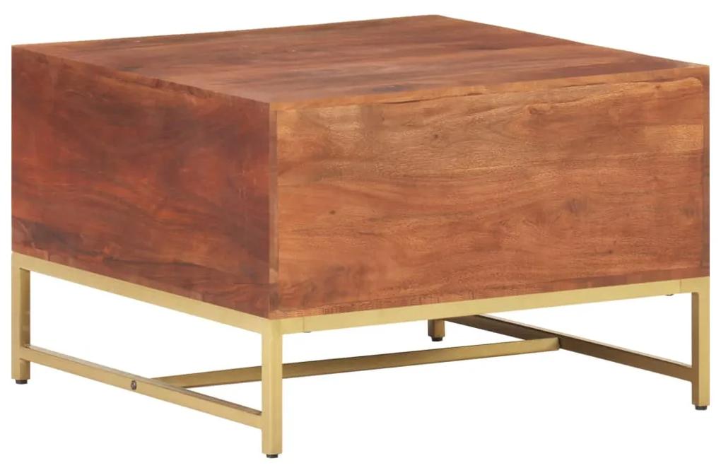 Tavolino da caffè marrone miele 67x67x45 cm in massello acacia