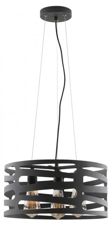 Apparecchio a sospensione nero con paralume in metallo Marisa - GTV