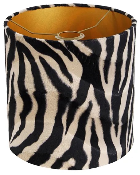Paralume in velluto stampa zebra 25/25/25 interno oro