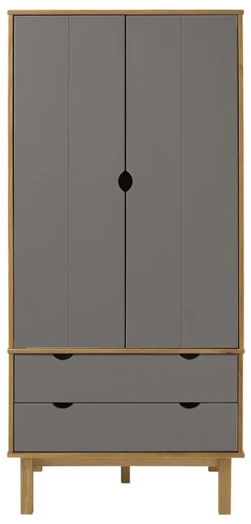 Armadio otta marrone e grigio 76,5x53x172 cm in legno di pino