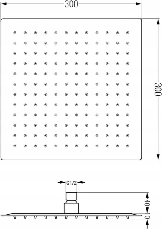 Mexen Cube DR02 set doccia da incasso con soffione 30 cm, cromo - 77502DR0230-00