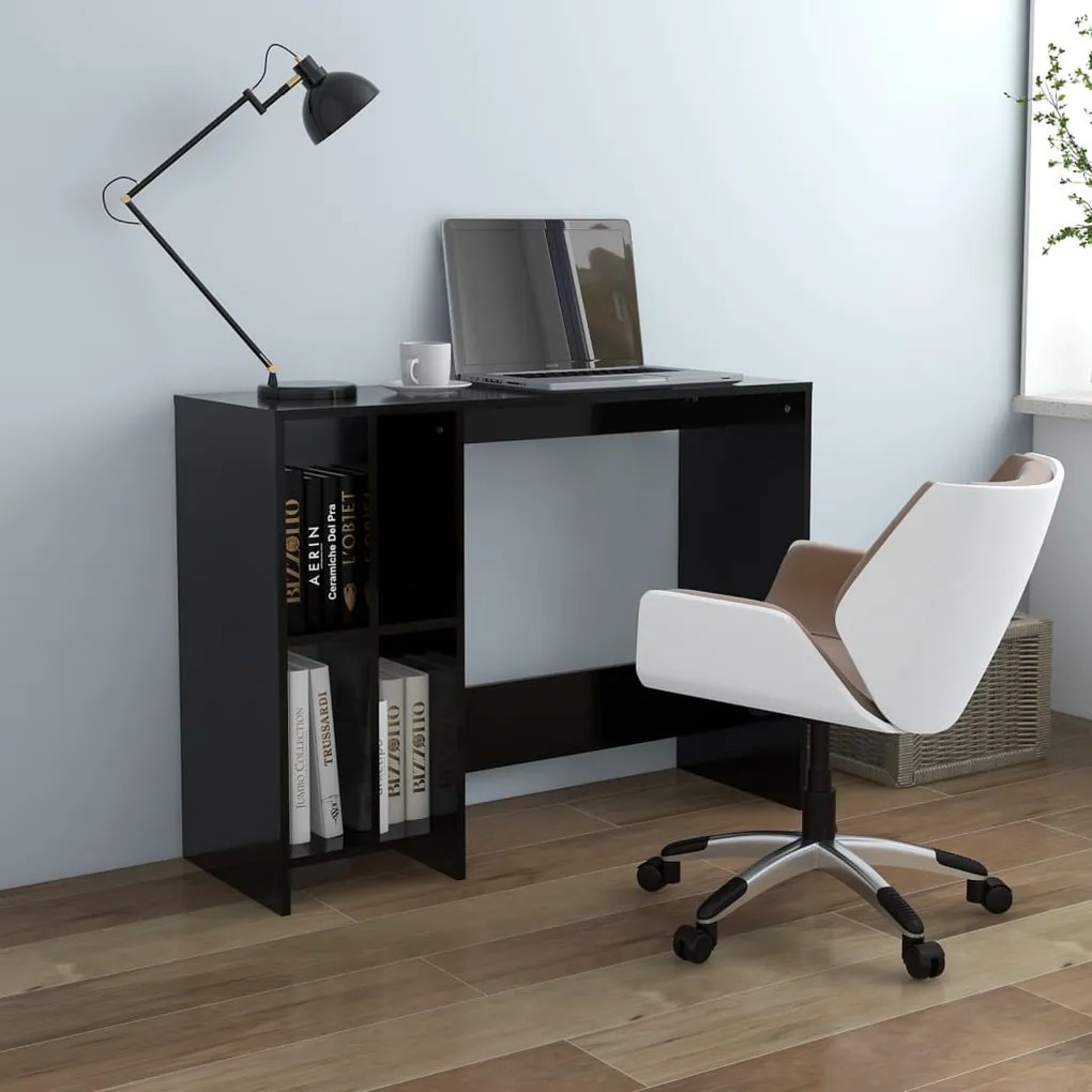 Scrivania Per Portatile Nera 102,5x35x75 Cm Legno Multistrato /