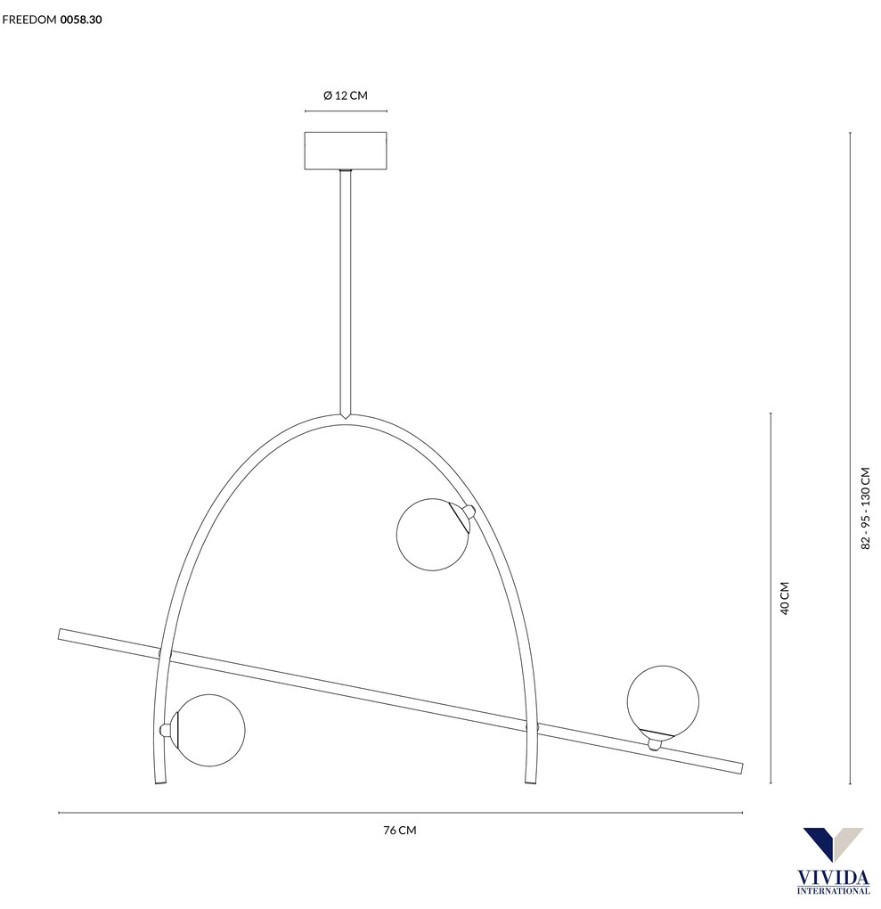 Freedom sospensione led 3x6w 720lm 3000k