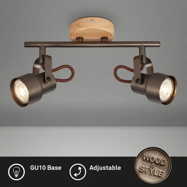 Brilo - Faretto LED TAHUN 2xGU10/5W/230V marrone