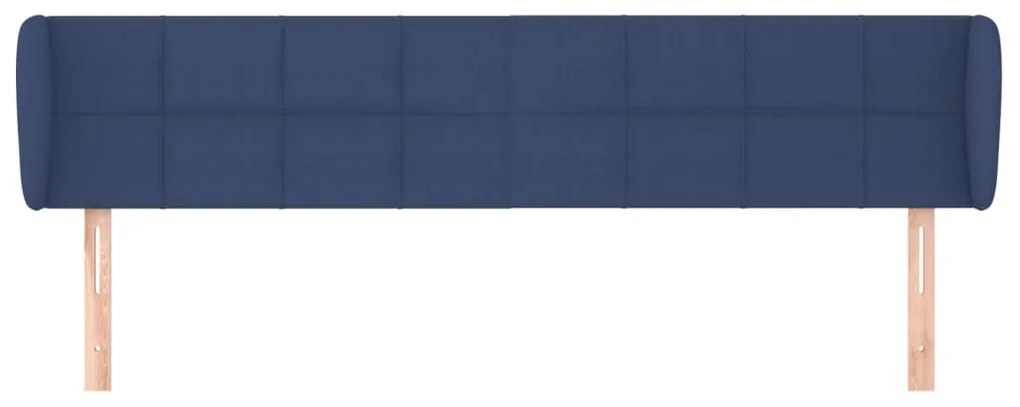 Testiera ad orecchio blu 163x23x78/88cm in tessuto