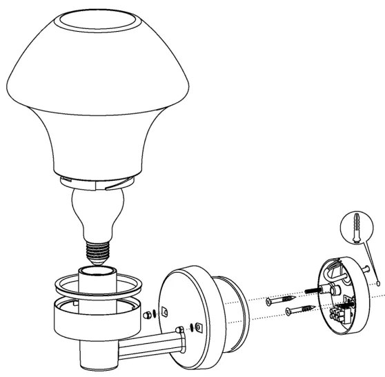 Eglo 97446 - Lampada LED da parete VERLUCCA-C 1xE27/9W/230V Bluetooth