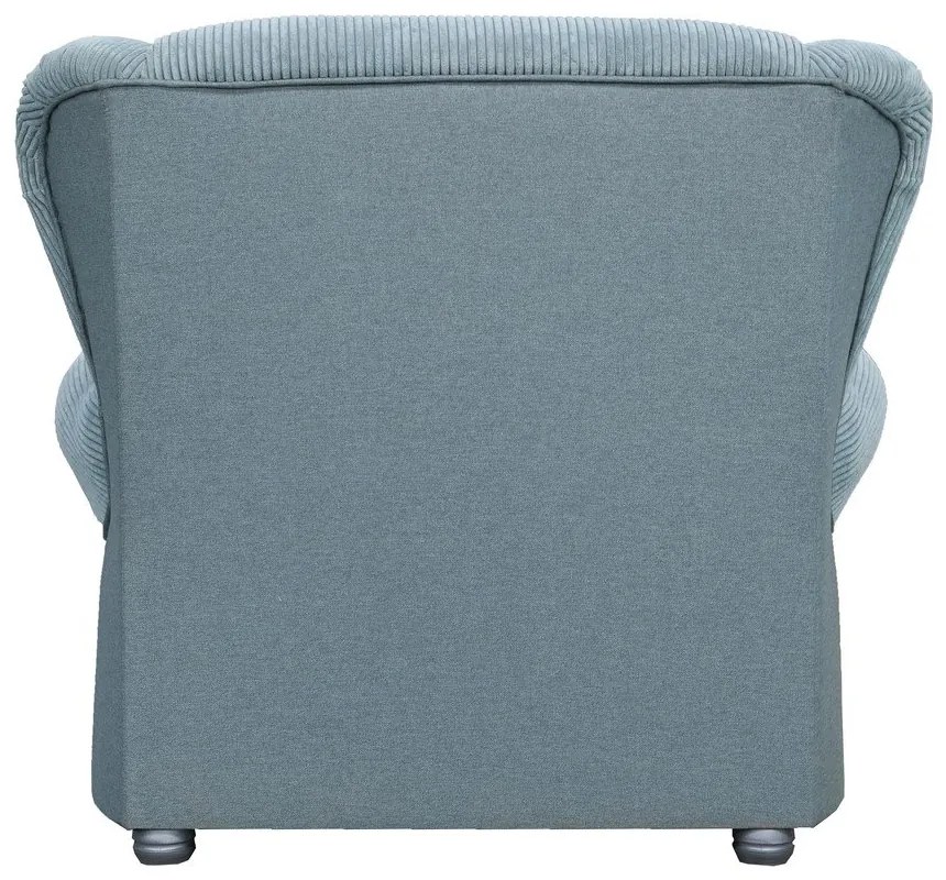 Chaise longue blu polveroso con rivestimento in velluto a coste Lord – Ropez