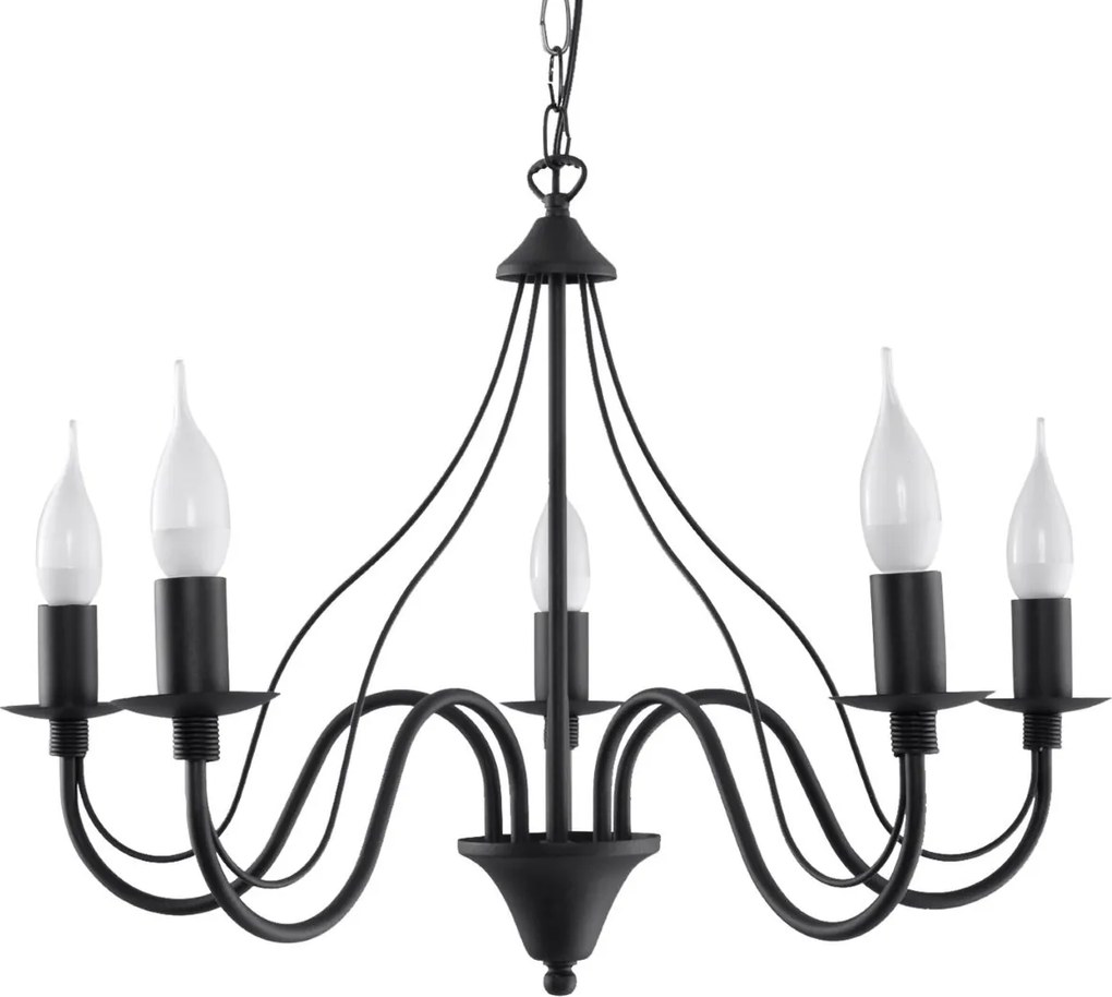 Lampadario a sospensione 5xE14 MINERWA 5 in acciaio