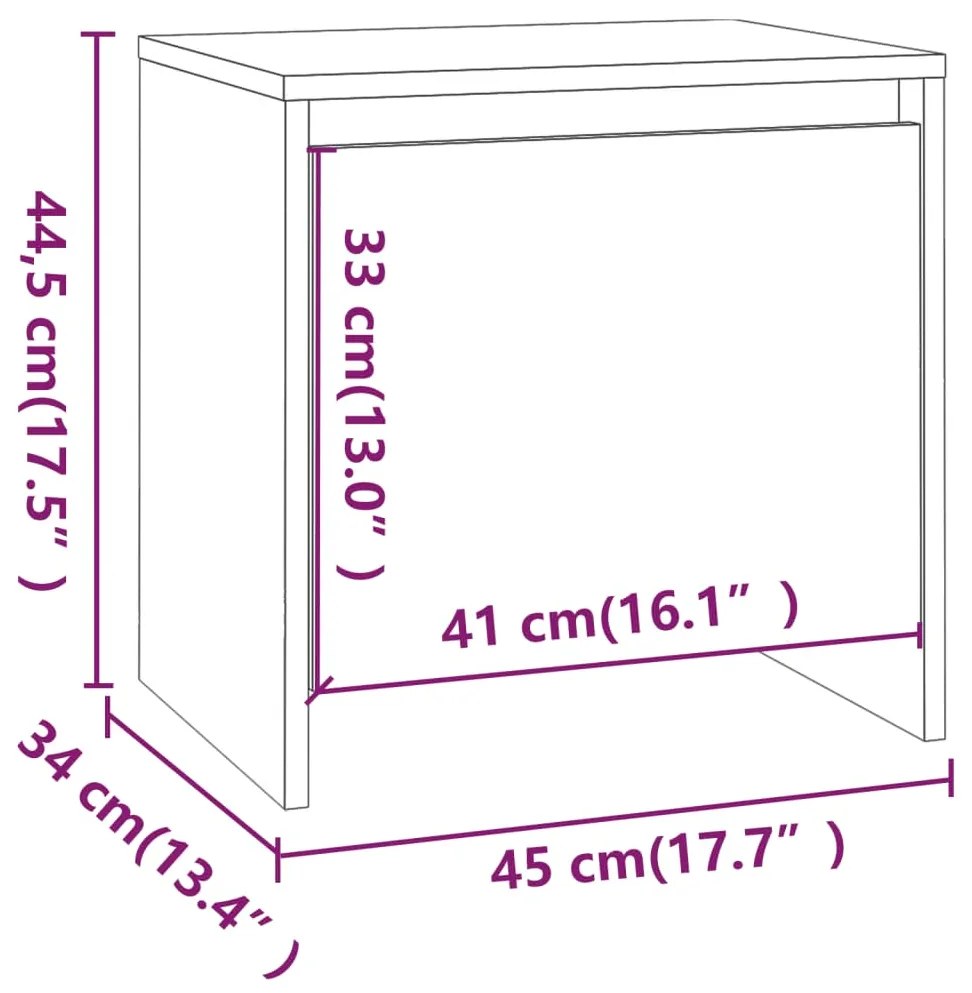 Comodini 2 pz Grigio Sonoma 45x34x44,5 cm in Truciolato