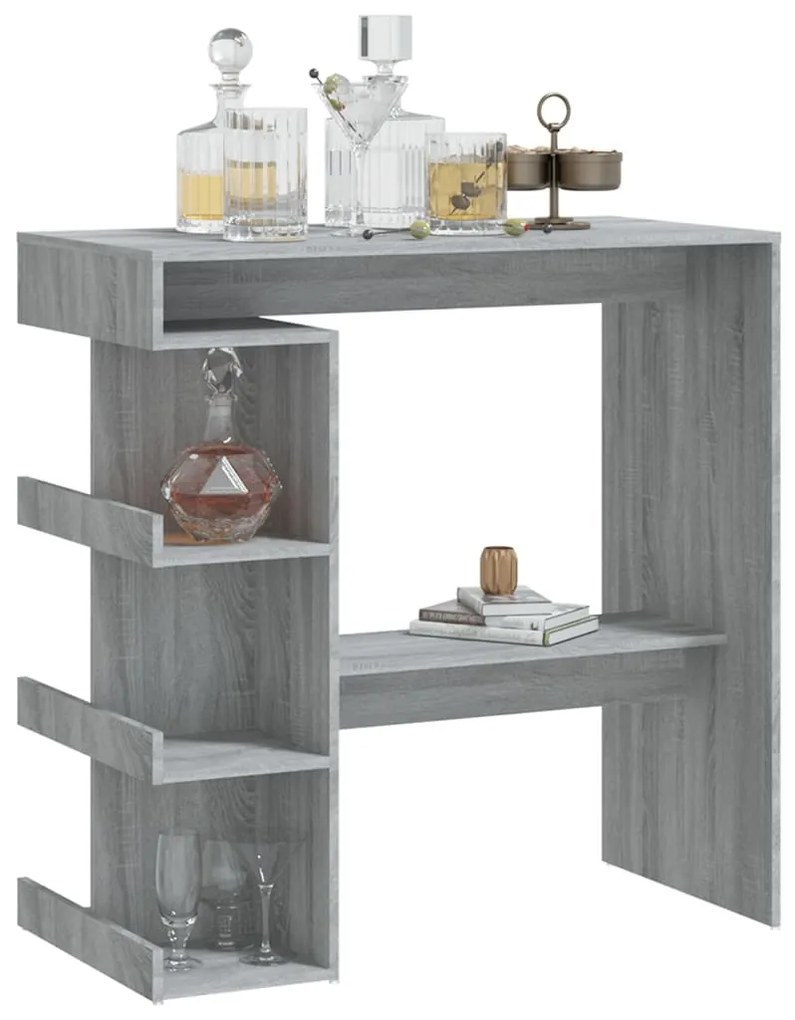 Tavolo bar con ripiano grigio sonoma 100x50x101,5 cm