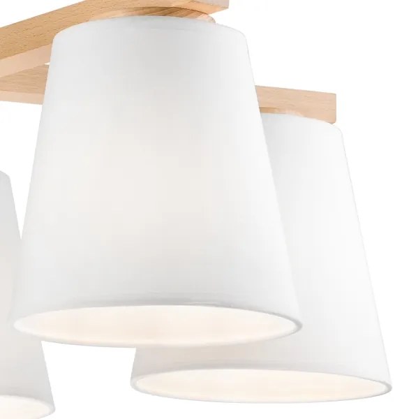 Plafoniera ELLIE 5xE27/60W/230V bianco/rovere