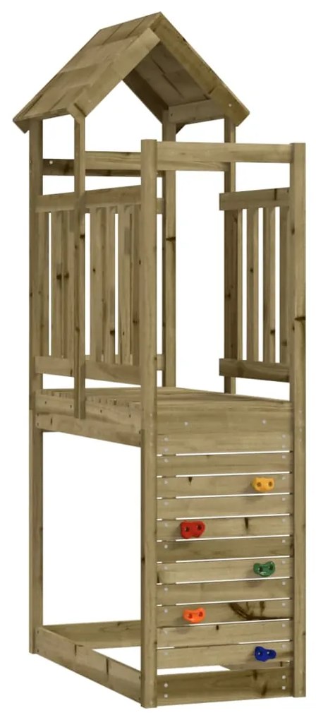 Torre Da Gioco Con Arrampicata 53x110x214 Cm İn Pino Impregnato /