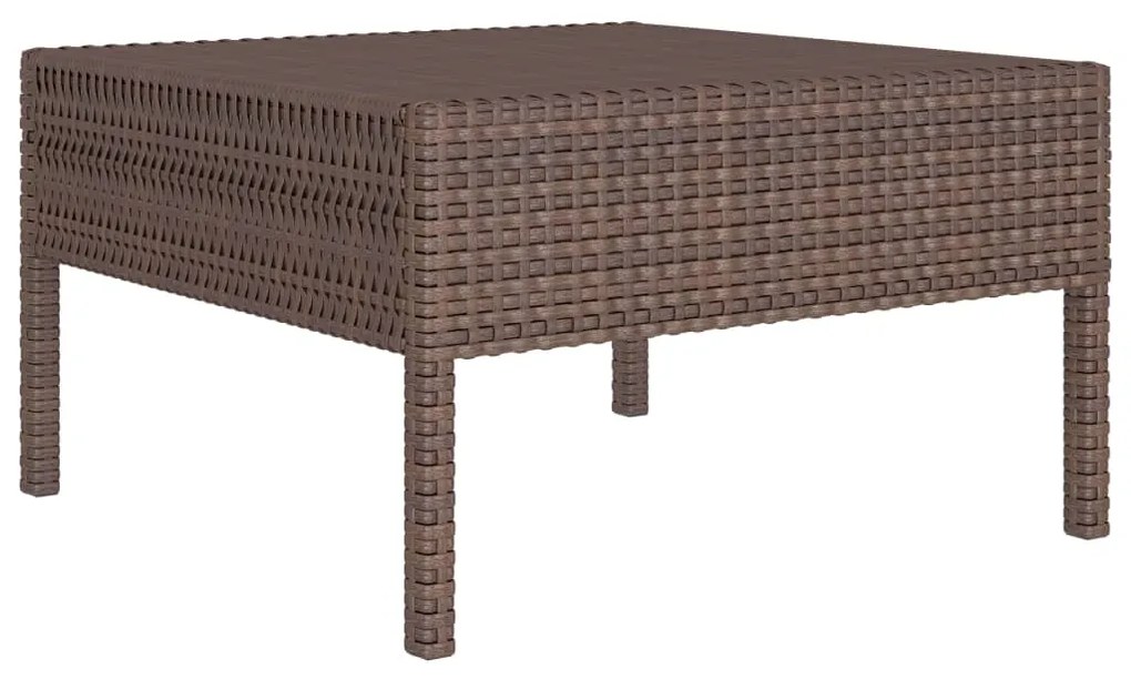 Set divani da giardino 2 pz con cuscini in polyrattan marrone