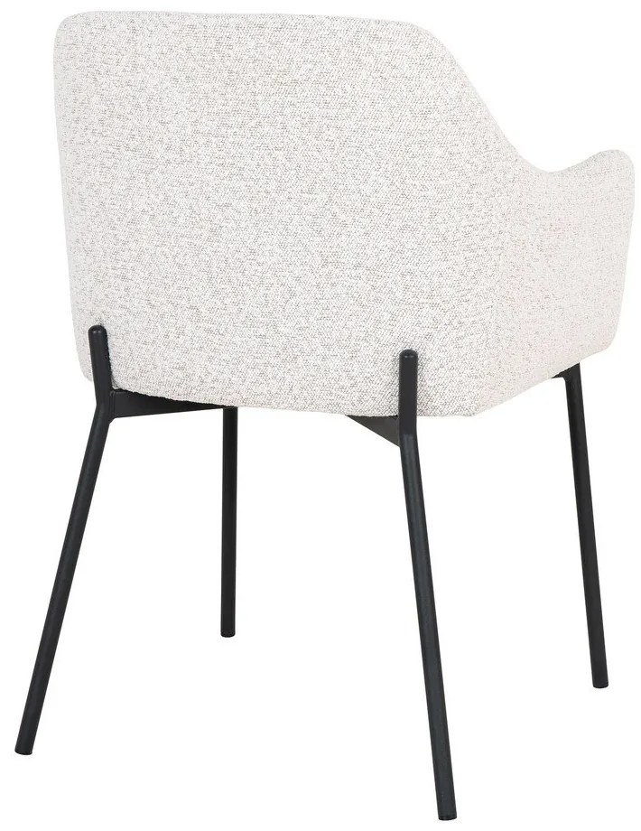 Sedia da pranzo bianca in imbottito con braccioli Melilla – House Nordic