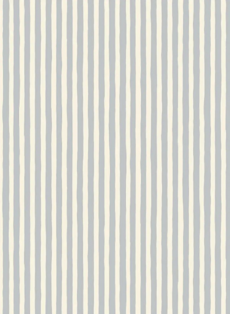 Josephine Munsey Carta da parati Hand Painted Stripe - Barton Blue/ Cotswold White