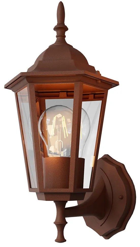 Applique Lanterna da Esterno IP54 E27 Corten - Serie TOSCA 1A