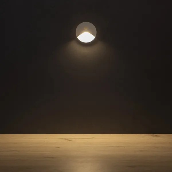 Kanlux 39123 - Lampada LED per gradini con sensore EXIN, 2,5 W/230 V, 3000 K, IP65, bianca rotonda