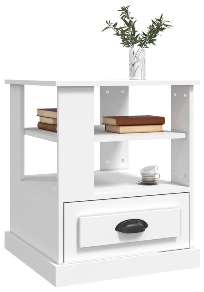 Tavolino bianco 50x50x60 cm in legno multistrato