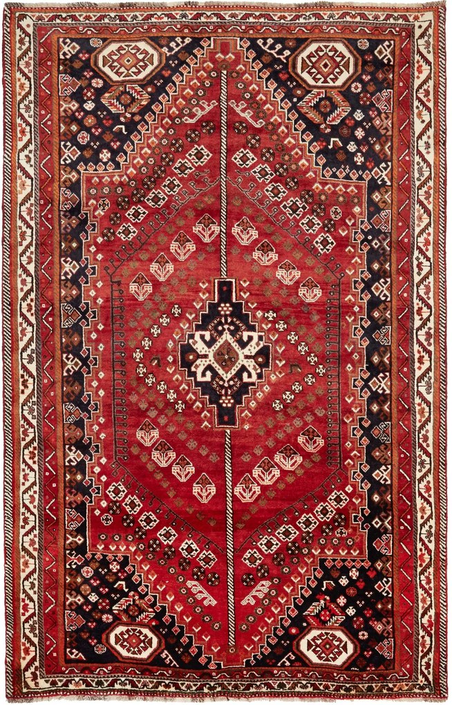 Shiraz Tappeto persiano 170 x 270 Rosso (Iran) Annodato A Mano