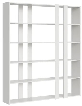 Libreria 178x204h cm in legno Bianco Frassino con 6 ripiani - KATO A
