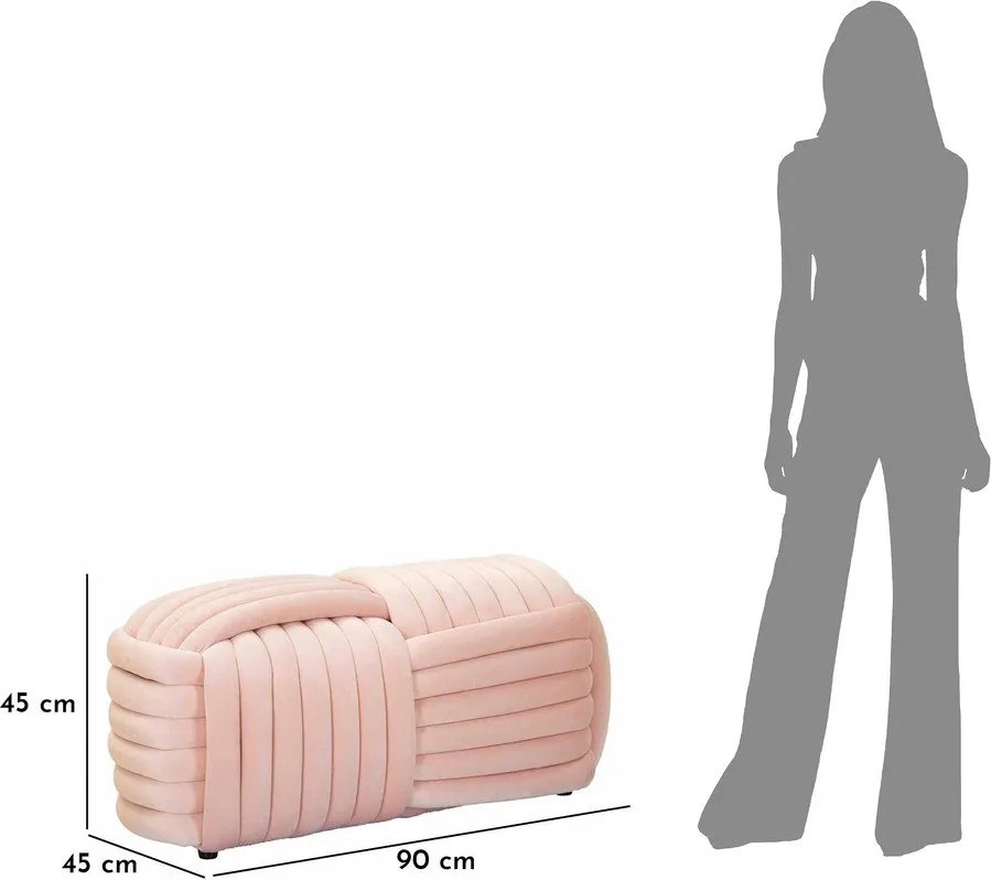 Panchina in velluto rosa chiaro Softy - Mauro Ferretti