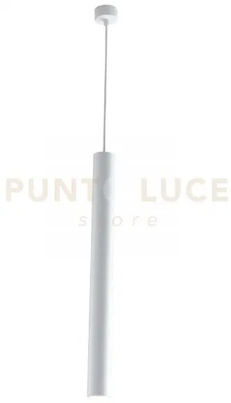 Lampadario a sospensione fluke tonda bianca 1 luce attacco gu10 5,5...