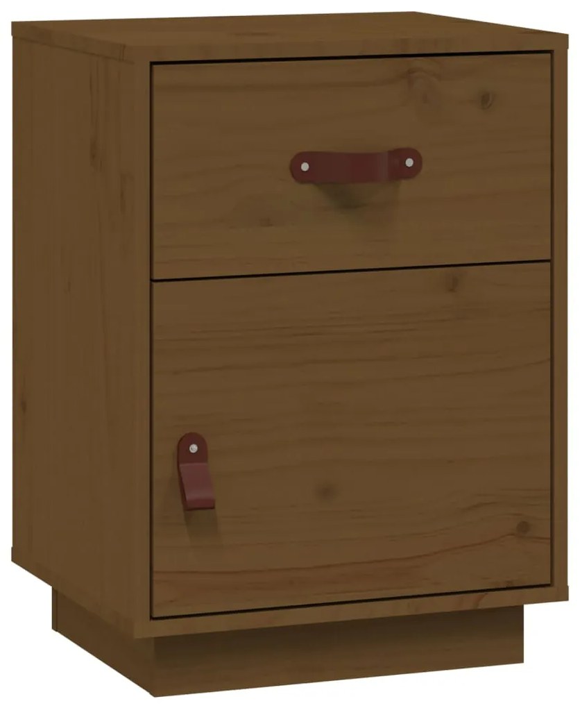 Comodini miele 2 pz 40x34x55 cm in legno massello di pino