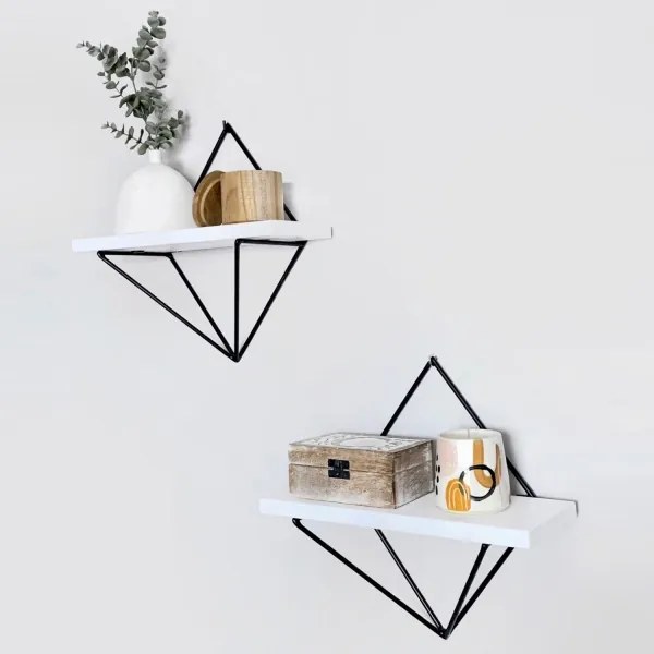 Set di 2 mensole DIA, bianco/nero