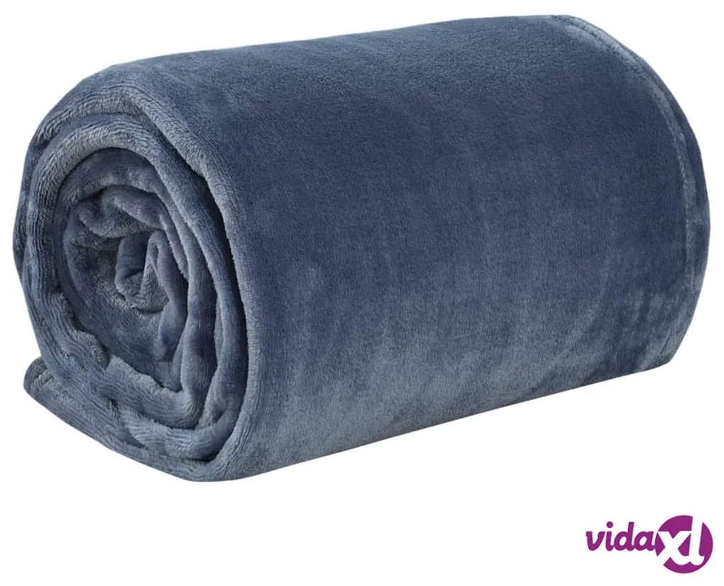 vidaXL Coperta Grigia Brillante 130x170 cm in Poliestere