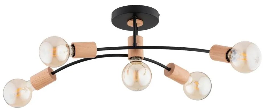 Lampadario a plafone LANTI 5xE27/15W/230V beige/nero