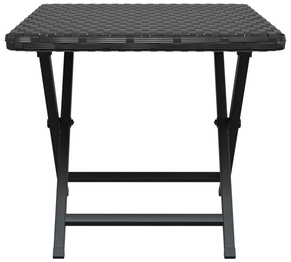 Tavolo pieghevole nero 45x35x32 cm in polyrattan