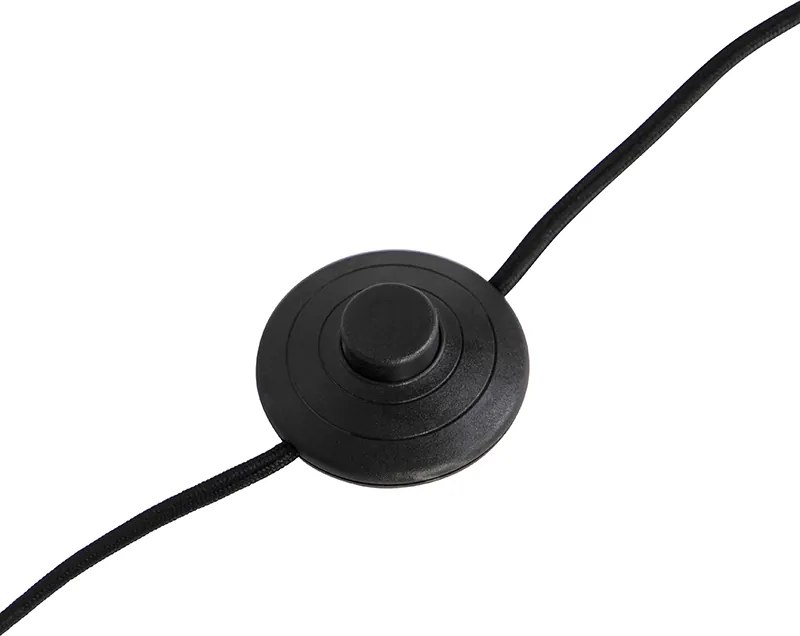 Lampada da terra moderna nera con paralume bouclé beige 50cm - Simplo