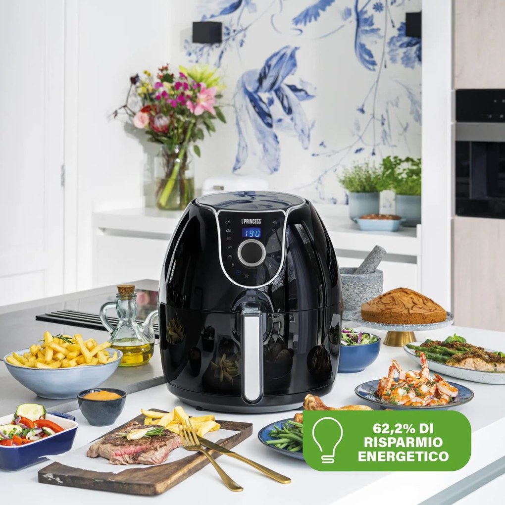 Friggitrice ad aria Princess 182055 XXL, 5,2L, 1700W, 8 Programmi