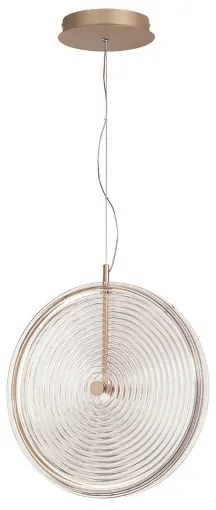 Lampada a sospensione LED JOKEY in metallo e vetro decorato TRASPARENTE 45 cm