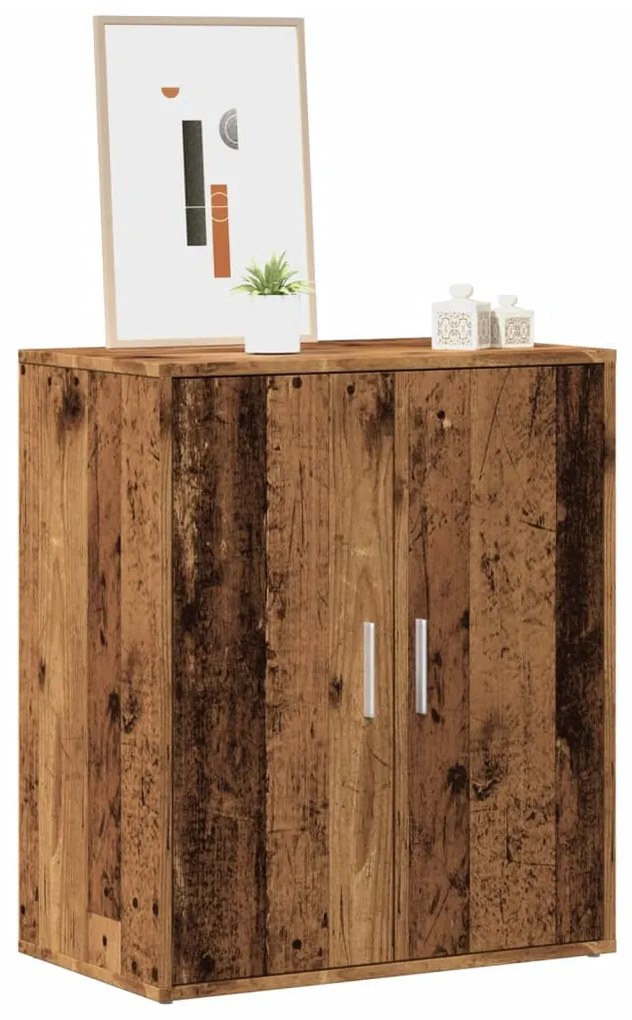 Scarpiera Legno Vecchio 60x35x70 Cm İn Legno Multistrato /