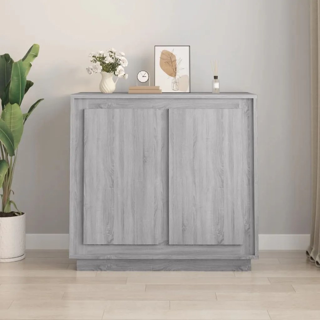 Credenza grigio sonoma 80x34x75 cm in legno multistrato