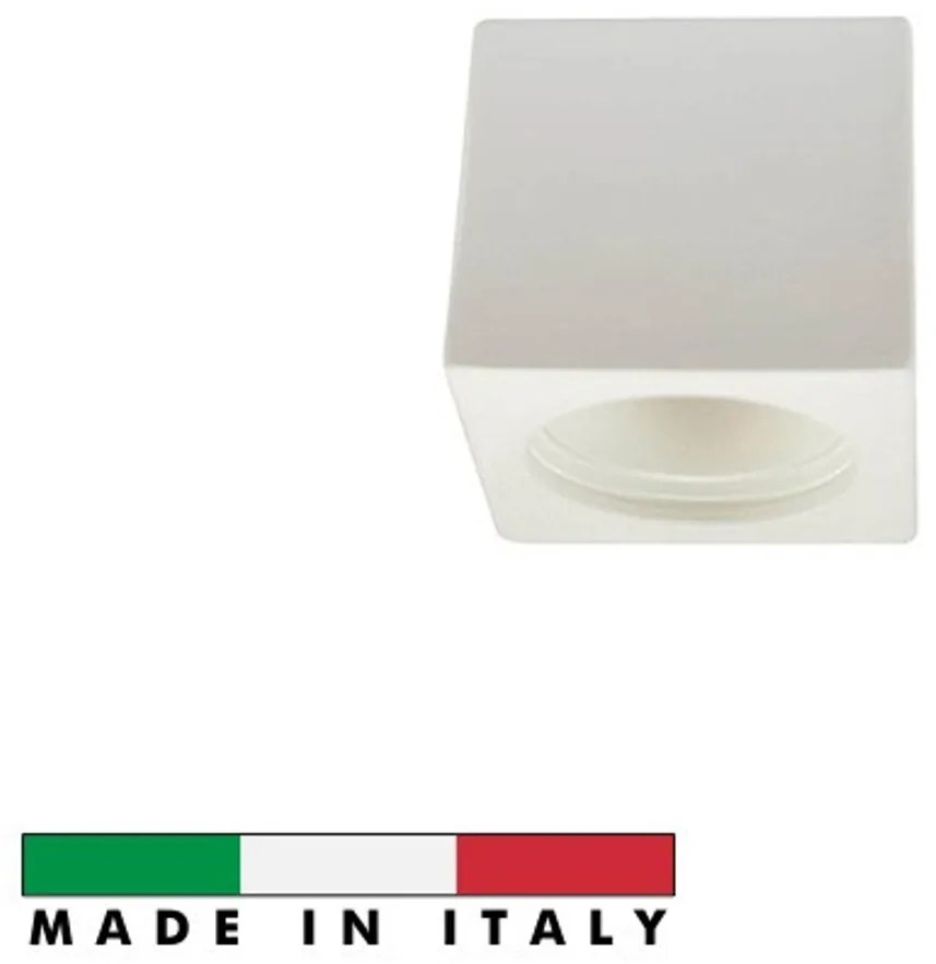 Applique da Soffitto in Gesso Pitturabile 70x70x70mm 1xGU10