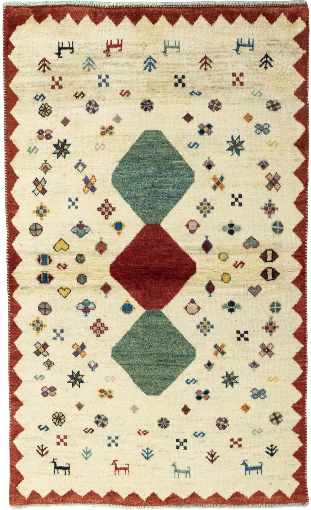 Gabbeh Tappeto persiano 170 x 100 Beige (Iran) Annodato A Mano